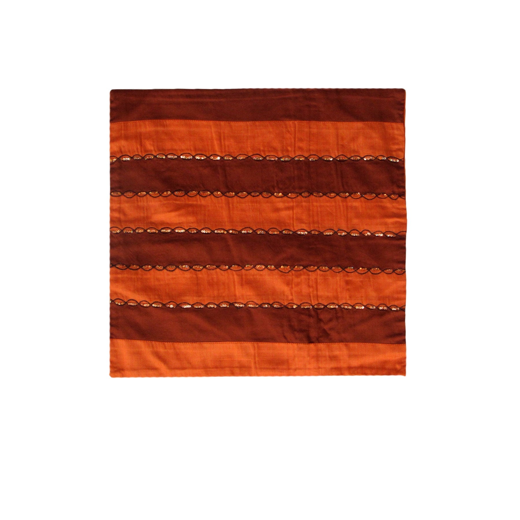 Idc Homewares Ayra Sequined Embroidered Cushion Cover Burnt Orange