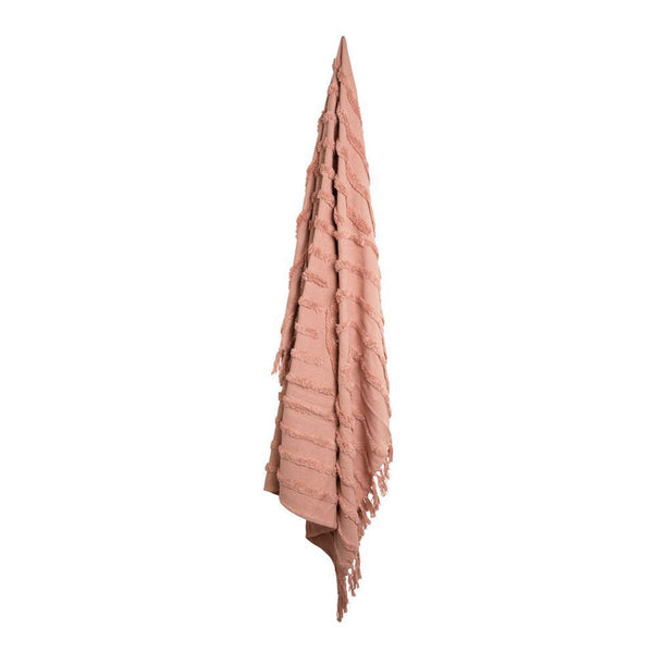 Throws & Afghans J Elliot Home Zen Luxury Fringe Throw 130 X 160Cm Clay Pink