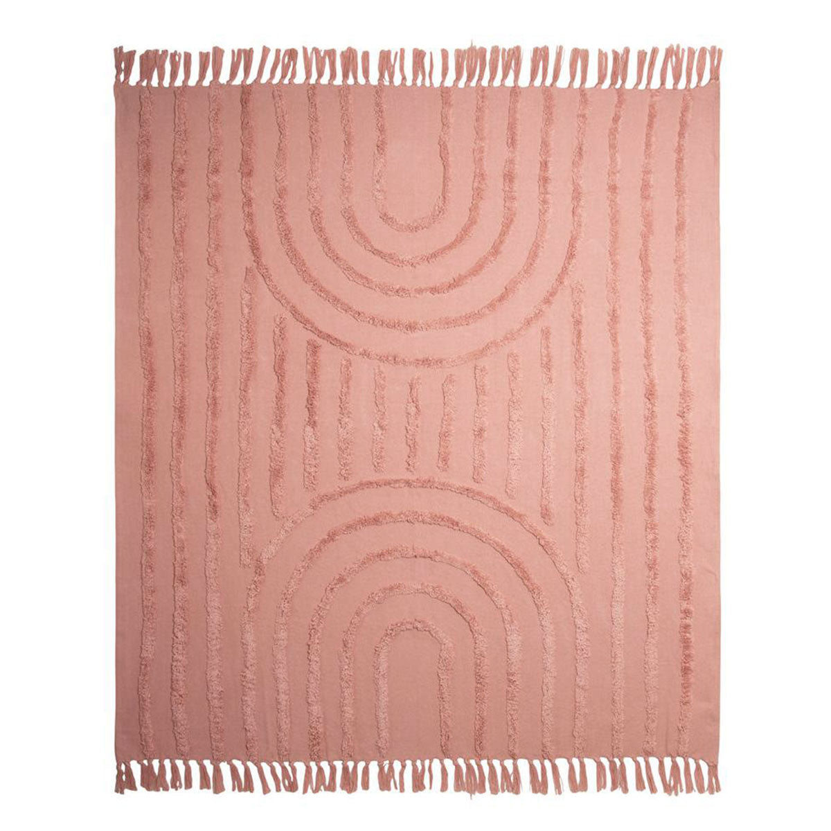 Throws & Afghans J Elliot Home Zen Luxury Fringe Throw 130 X 160Cm Clay Pink