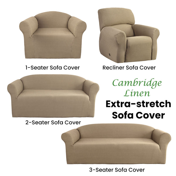 Slipcovers Elan Cambridge Extra Stretch Couch Cover Linen One Seater Recliner