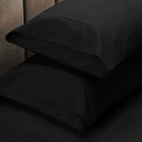 Sheets Apartmento 225Tc Fitted Sheet Set King Black Plus Pillowcases