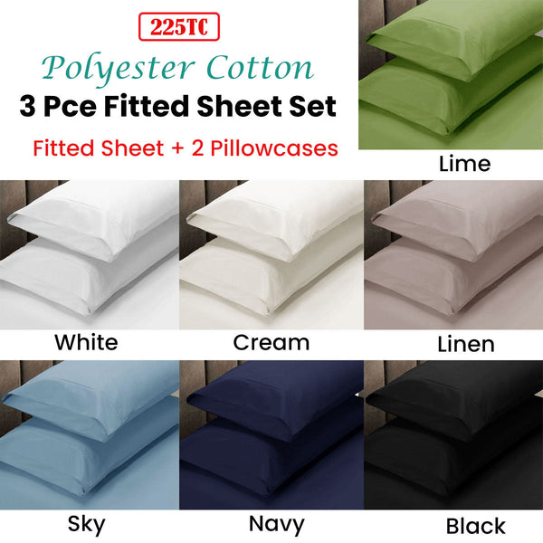 Sheets Apartmento 225Tc Fitted Sheet Set King Black Plus Pillowcases