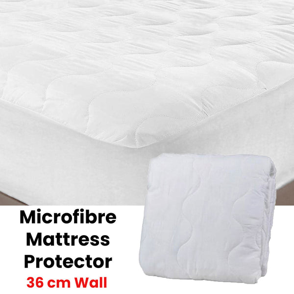 Mattress Toppers & Protectors Essentially Home Living Microfibre Quilted Fitted Mattress Protector