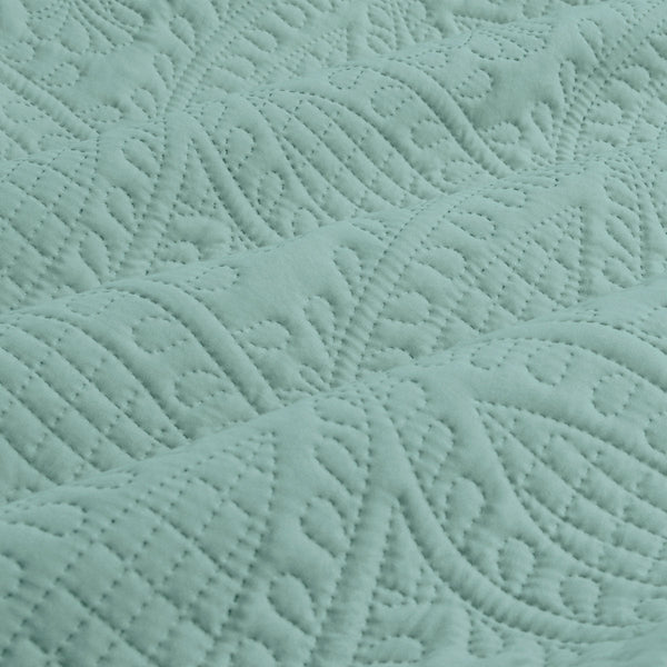 Quilt Covers Ardor Eddison Bluestone Light Quilted Embossed Cover Set Queen