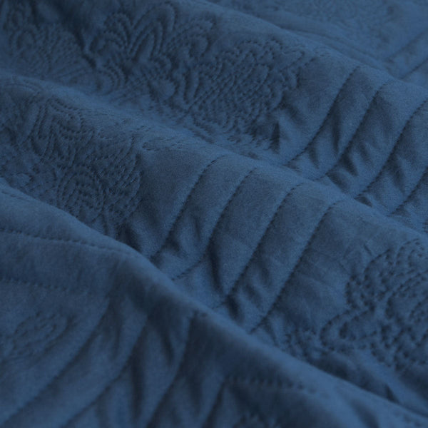 Quilt Covers Ardor Eddison Cornflower Light Quilted Embossed Cover Set