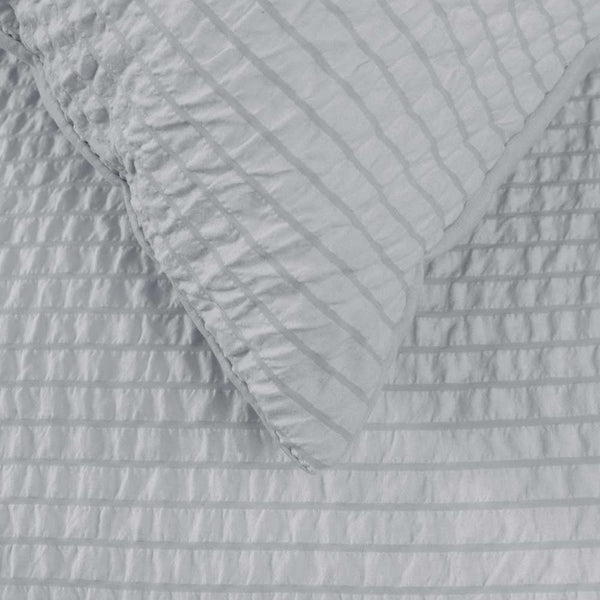 Quilt Covers Ardor Ingrid Silver Seersucker Stripe Quilt Cover Set