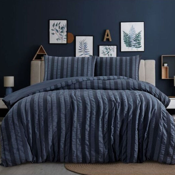 Quilt Covers Ardor Seersucker Quilt Cover Set Lisbon Indigo