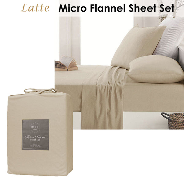 Sheets Ardor Micro Flannel Sheet Set Latte