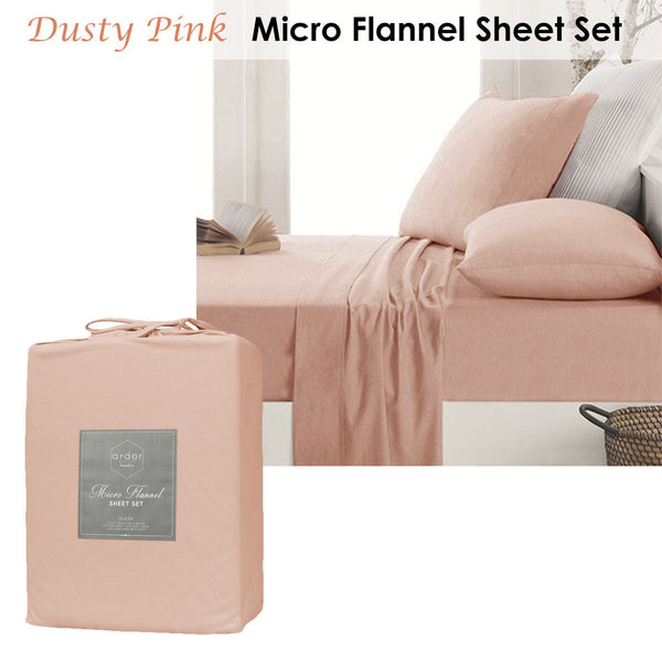 Sheets Ardor Micro Flannel Sheet Set Dusty Pink