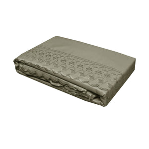 Sheets Essentially Home Living Machine Lace Embroidered Sheet Set Single Mocha