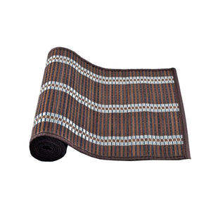 Victoria Bamboo Table Runner 140 X 33Cm Dark Brown Silver