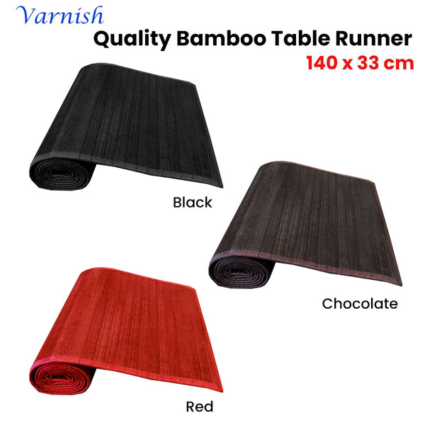 Table Runners Varnish Bamboo Table Runner 140 X 33Cm Red