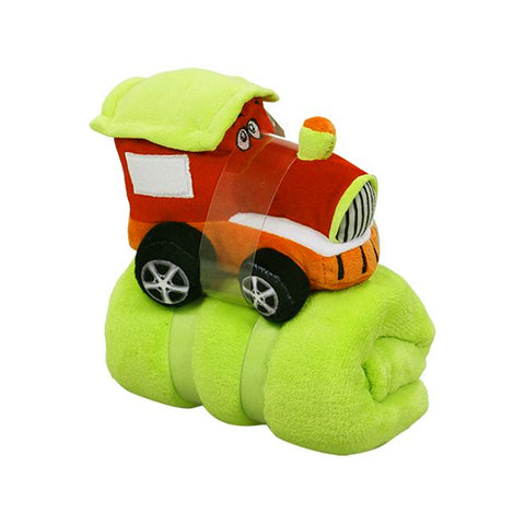 Blankets & Throws Baby Red Blanket With Toy Tractor