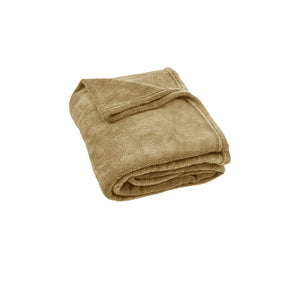 240Gsm Urban Ultra Soft Coral Fleece Throw Rug 120 X 150Cm Latte