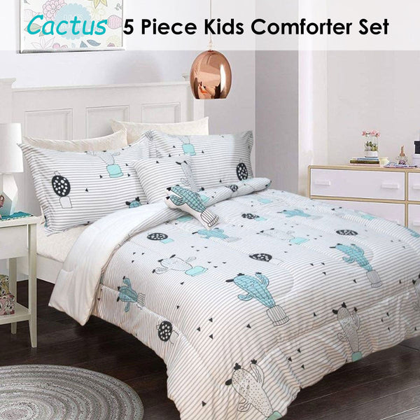 Double Bed Comforters Ramesses 5 Piece Kids Comforter Set Cactus Double