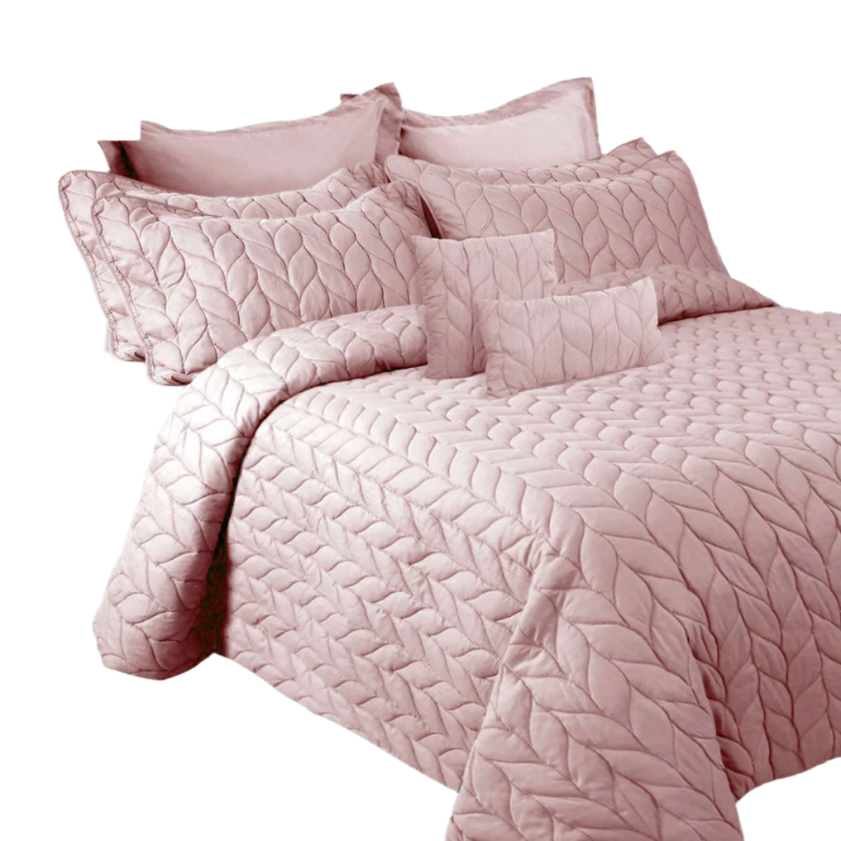 King Comforter Sets Ramesses 9 Piece Ultrasonic Comforter Set King Rose Pink