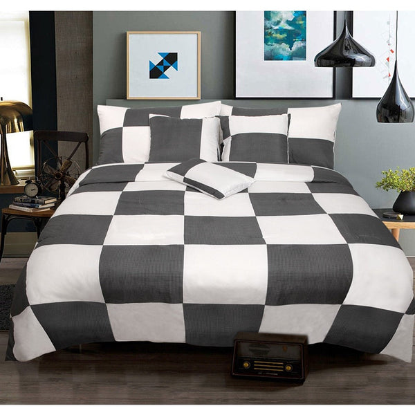 Comforter Sets Queen 6 Piece Comforter Set Check Charcoal Queen By Shangri La