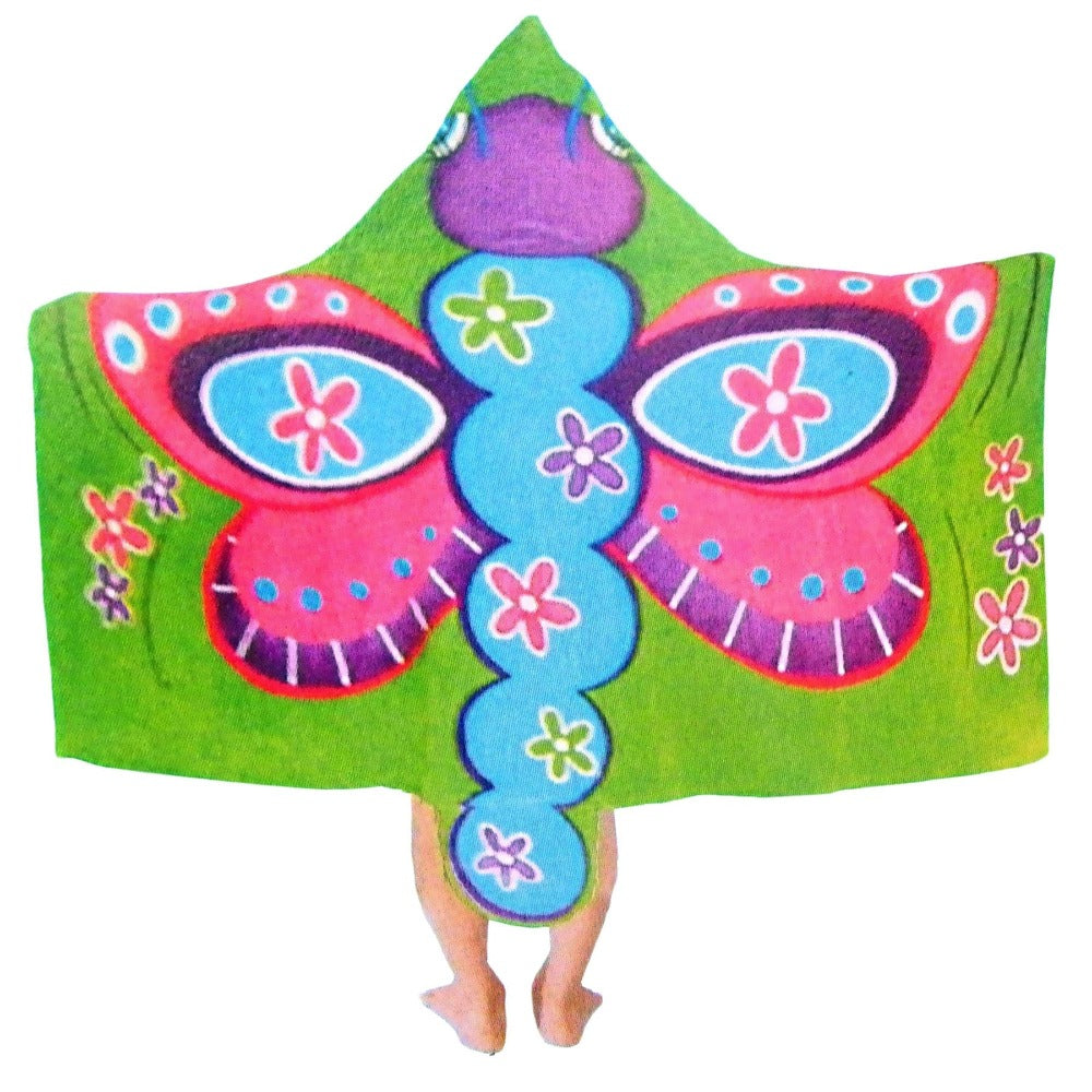 Towels & Washcloths Kids Cotton Velour Beach Cape Butterfly