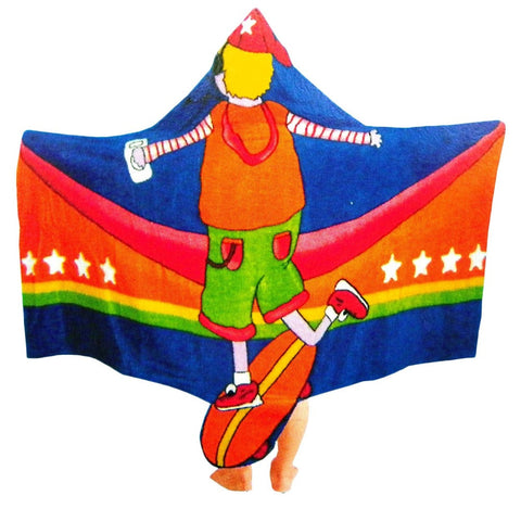 Towels & Washcloths Kids Cotton Velour Beach Cape Skater Boy