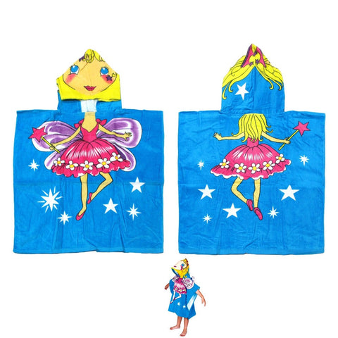 Cute Kids Cotton Hooded Towel Poncho 60 X 120 Cm Ballerina Fairy