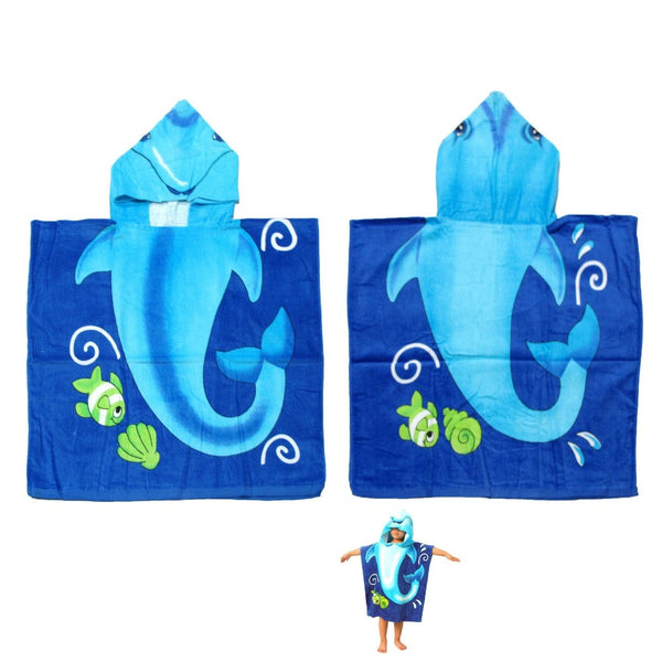 Towels & Washcloths Cute Kids Cotton Hooded Towel Poncho 60 X 120 Cm Dolphin