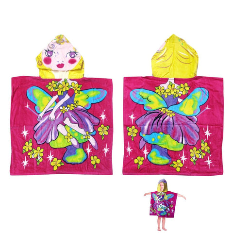 Cute Kids Cotton Hooded Towel Poncho 60 X 120 Cm Fairy