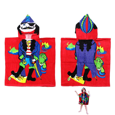 Cute Kids Cotton Hooded Towel Poncho 60 X 120 Cm Pirate