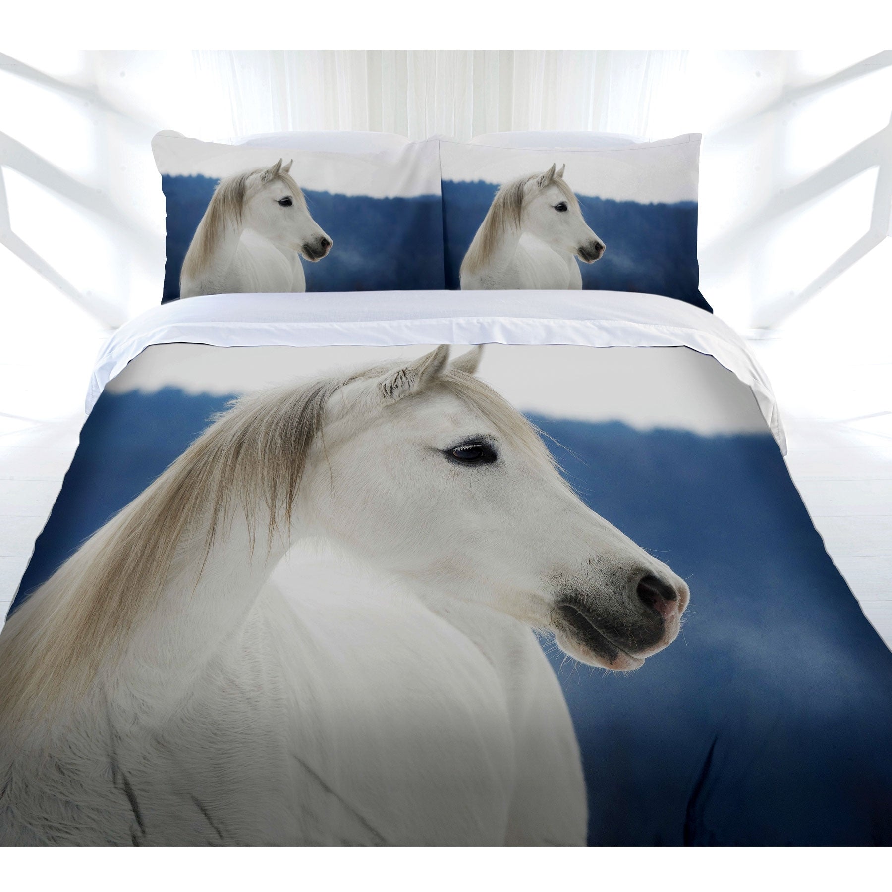 Quilt Covers Just Home Snowy Horse Quilt Cover Set Queen