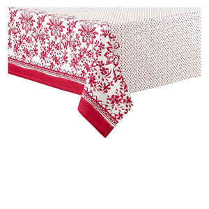 Table Cloths Ladelle Watercolour Floral Tablecloth 6 To 8 Seater Oblong 150 X 225 Cm Red