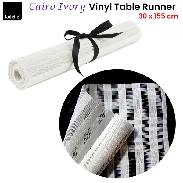 Table Runners Ladelle Cairo Ivory Vinyl Table Runner 30 X 155 Cm