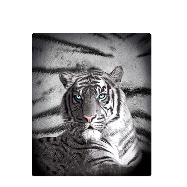 Throws & Afghans Just Home Blue Eyes Stripes Tiger Polar Fleece Throw Rug