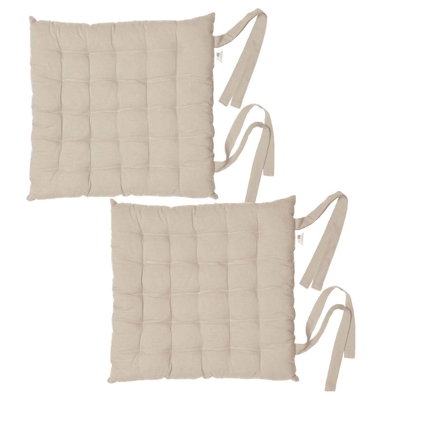 Patio Furniture Cushions & Pads Rans Set Of 2 Alfresco Cotton Chair Pads 40X40 Cm Plain Oatmeal