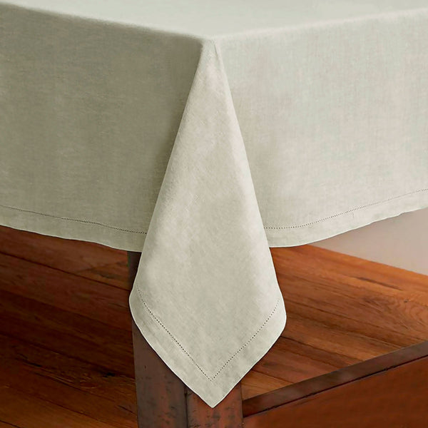 Table Cloths Rans Pure Cotton Hemstitch Tablecloth 150 X 260 Cm Beige