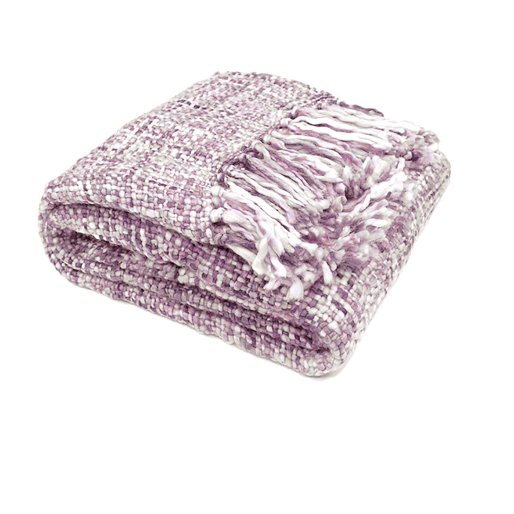 Throws & Afghans Rans Oslo Knitted Weave Throw 127X152cm Lilac Hint