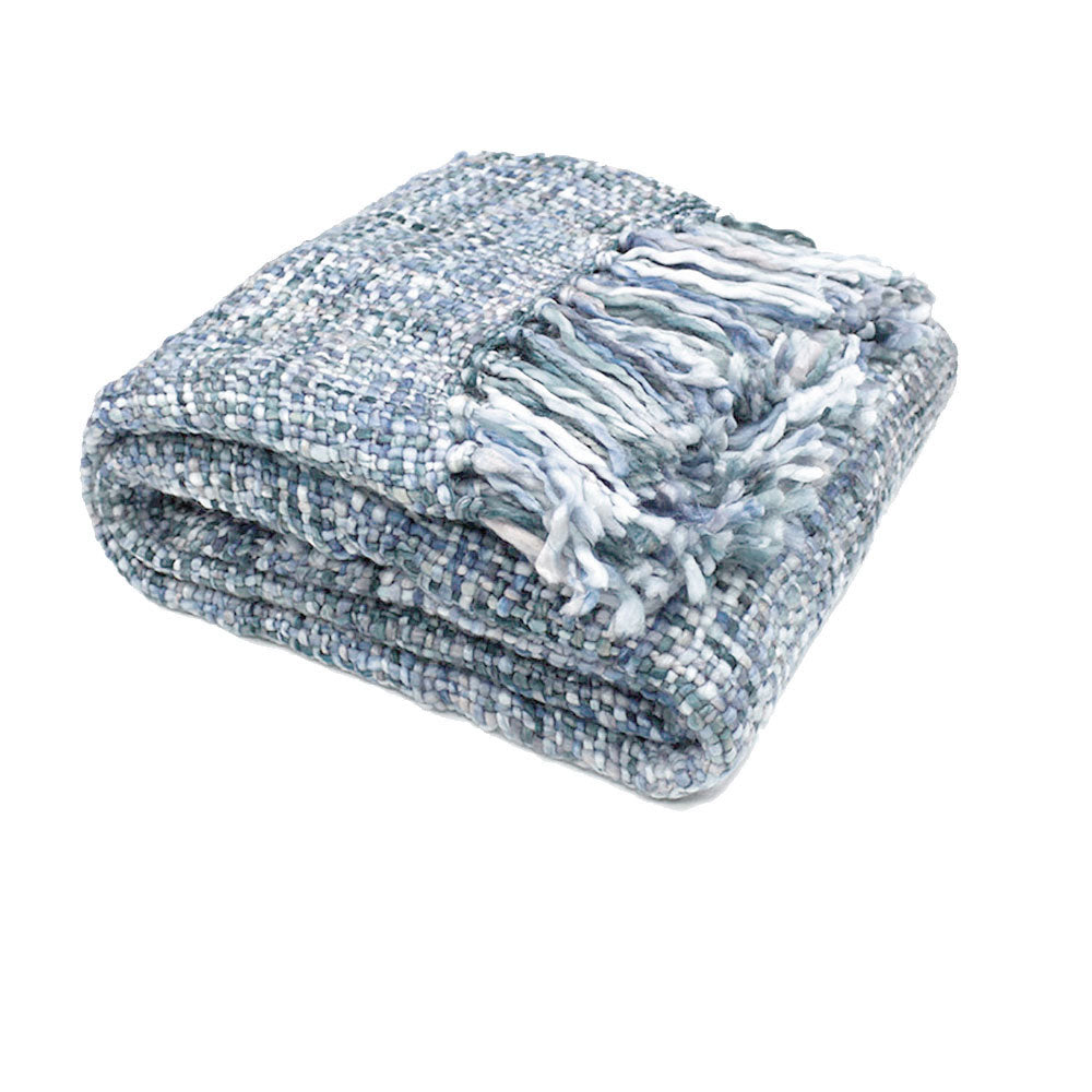 Throws & Afghans Rans Oslo Knitted Weave Throw 127X152cm Steel Blue