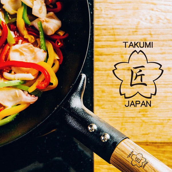 Takumi Premium Magma Plate Cast Iron Wok - Made In Japan 30Cm