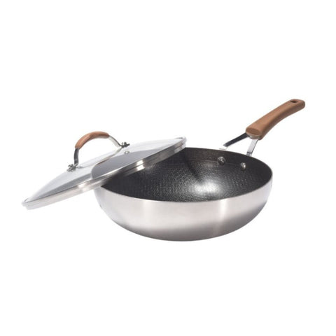 Woks Kylin 3 Layer Stainless Steel Non Stick Noka Wok 30Cm