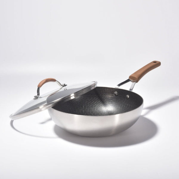 Woks Kylin 3 Layer Stainless Steel Non Stick Noka Wok 30Cm