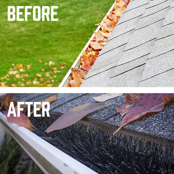 Gutter Guards 98X10cm 12X Gutter Brush Roof Leaf Guard Heavy Duty Twigs Filter Home Garden