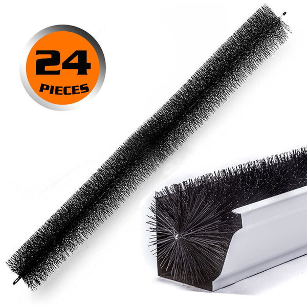 Gutter Guards 98X10cm 24Pc Gutter Brush Roof Leaf Guard Heavy Duty Twigs Filter Home Garden