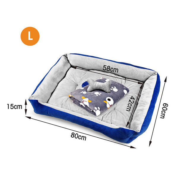 Pet Beds Vaka Navy Dog Bed Pet Cat Calming Floor Mat Sleeping Cave Washable Extra Large 29701