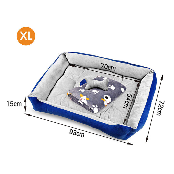 Pet Beds Vaka Navy Dog Bed Pet Cat Calming Floor Mat Sleeping Cave Washable Extra Large 29702