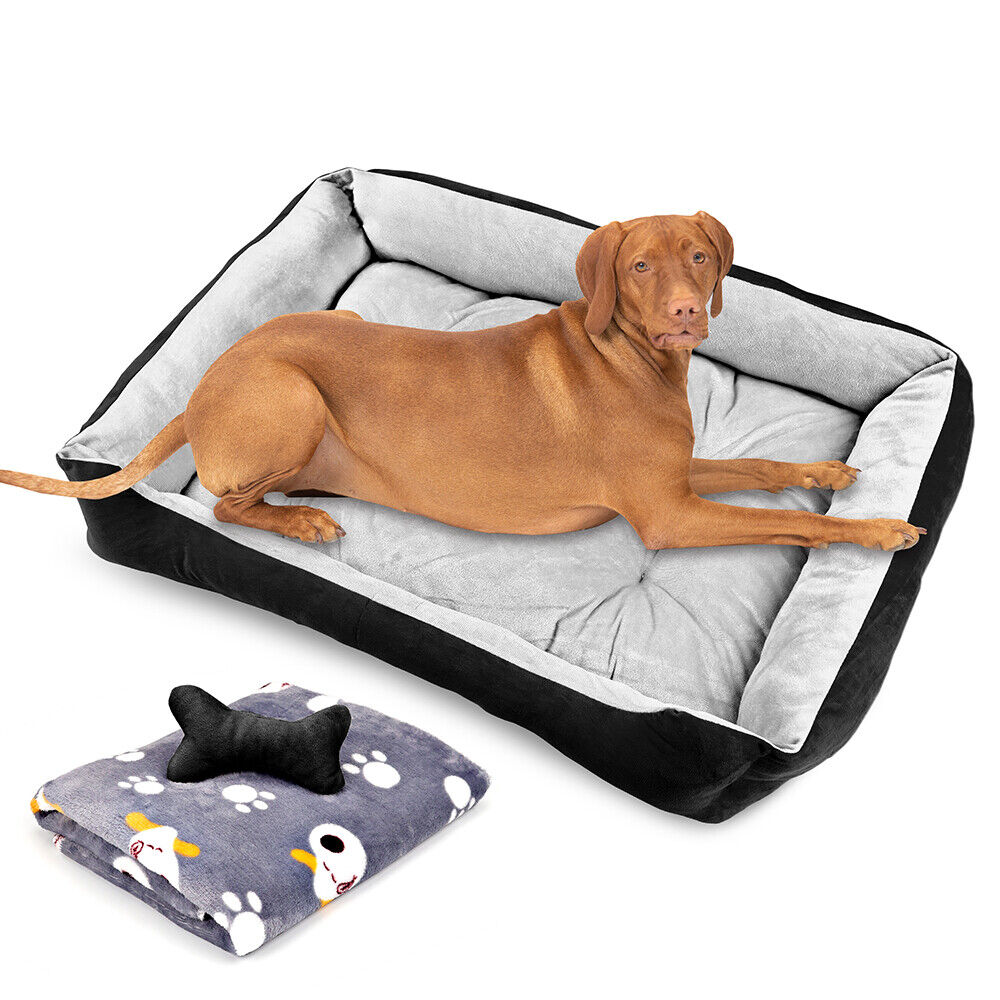 Pet Beds Vaka Navy Dog Bed Pet Cat Calming Floor Mat Sleeping Cave Washable Extra Large 29704