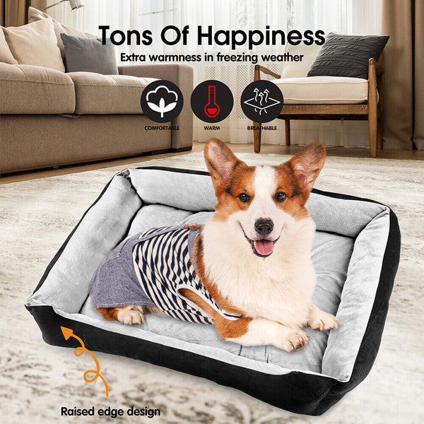 Pet Beds Vaka Navy Dog Bed Pet Cat Calming Floor Mat Sleeping Cave Washable Extra Large 29705