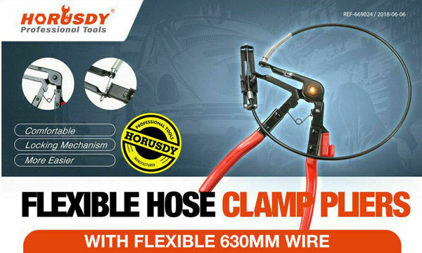 Pliers Long Hose Clamp 24" Flexible Extension Wire Oil Fuel Clip Remove