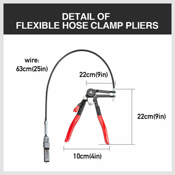 Pliers Long Hose Clamp 24" Flexible Extension Wire Oil Fuel Clip Remove