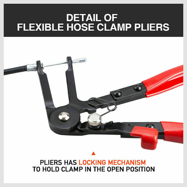 Long Hose Clamp Pliers 24" Flexible Extension Wire Oil Fuel Clip Remove