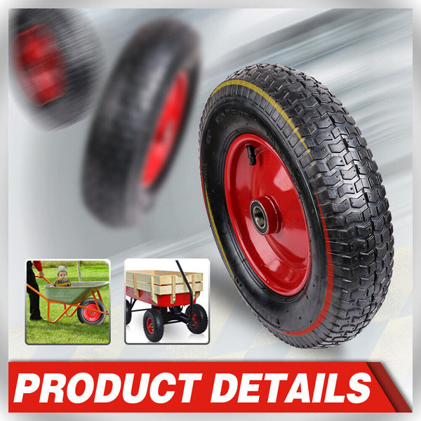 16" Wheelbarrow Trolley 4.80 4.00-8 Pneumatic Tyre 25.4Mm Bore Tire Steel