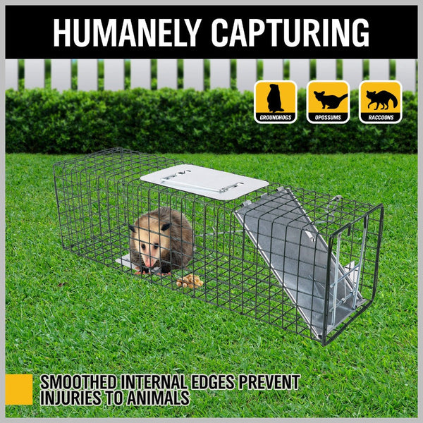 Insect Traps & Baits 81.5*26*32Cm Animal Trap Cage Humane Live Steel Catch Possum Fox Rat Rabbit