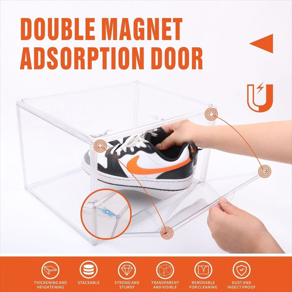 Storage Boxes 5Pc Stackable Shoe Display Box Hard Acrylic Sneaker Storage Containers Case